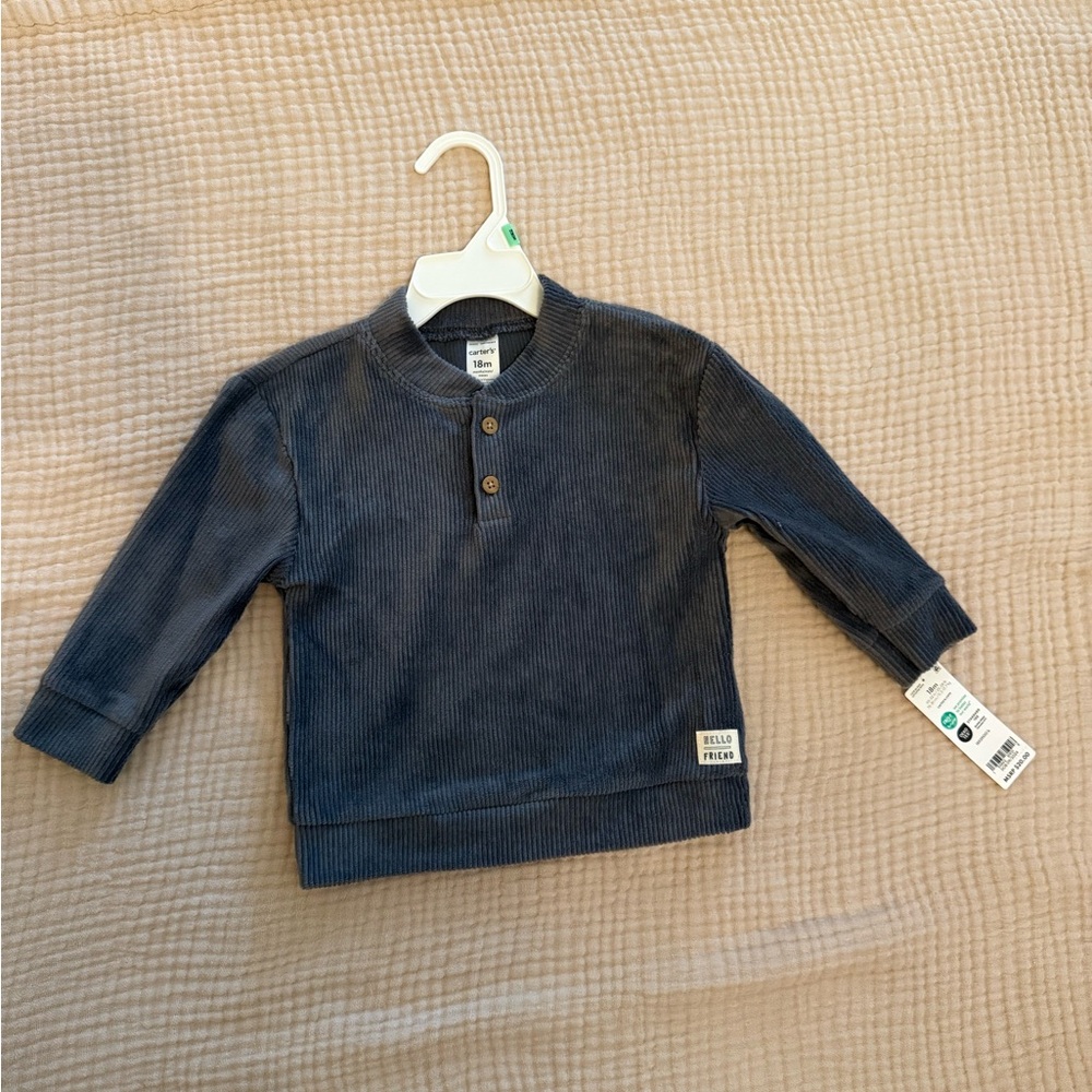 Blue Ribbed Toddler Set - Picture 2 of 7